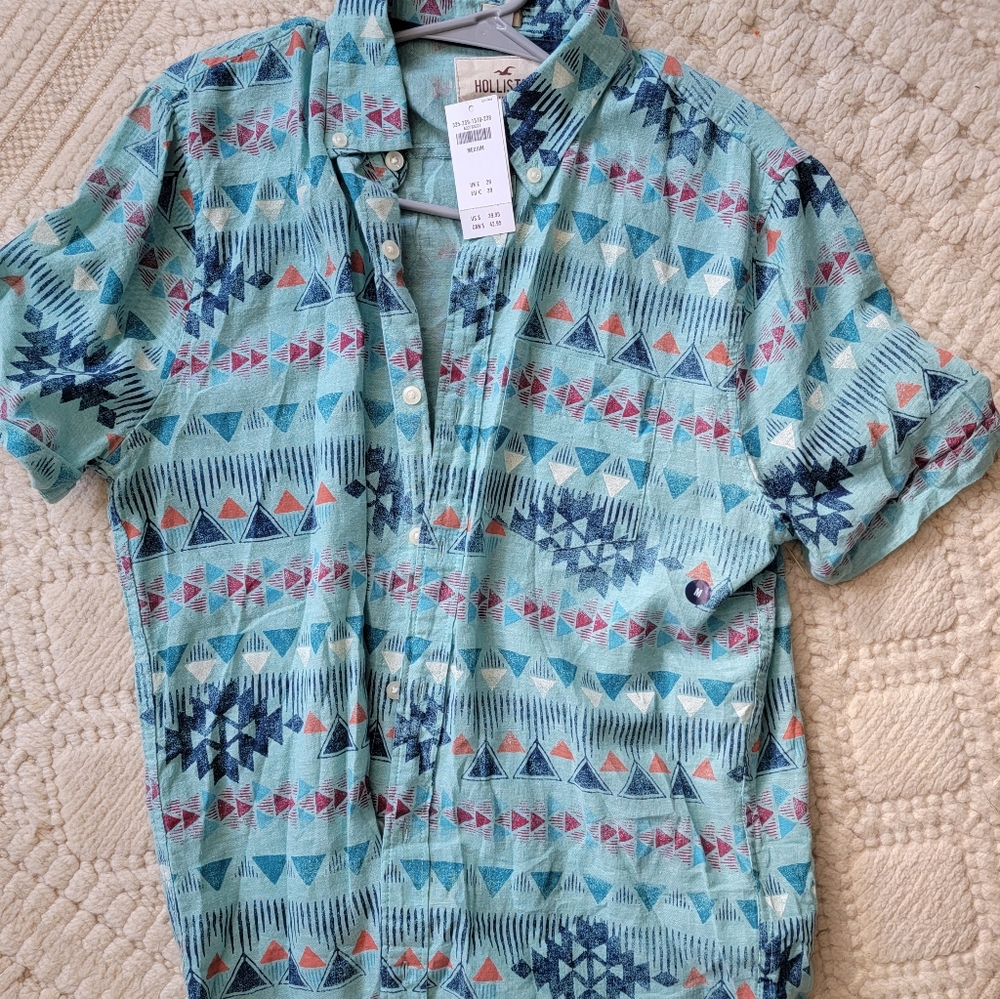 Linen Hollister button down shirt